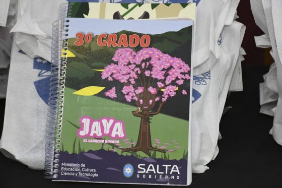 Los alumnos salteños del nivel primario recibirán más de 250 mil manuales de estudio y kits escolares, que el gobernador Gustavo Sáenz entregó simbólicamente a los chicos de 1° a 7° grado de la escuela N°4741 Gustavo “Cuchi” Leguizamón.