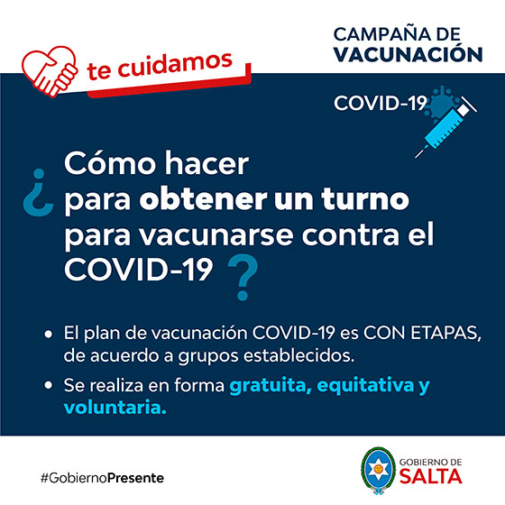 Como obtener turno para vacunación COVID-19