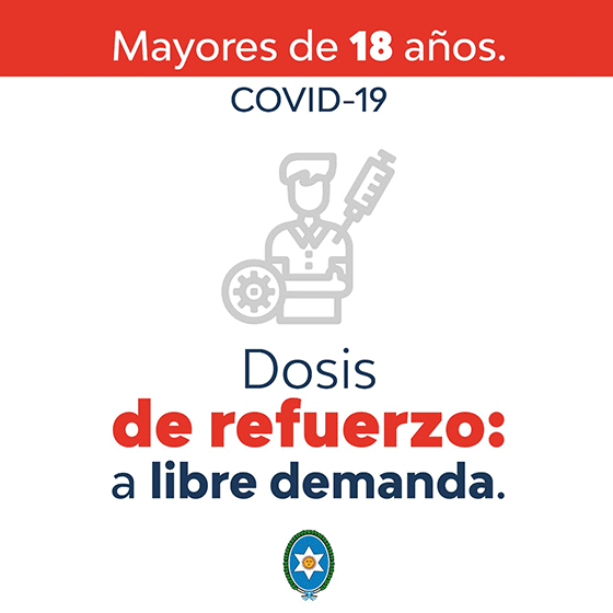 COVID19: Dosis Refuerzo habilitada para mayores de 18 años