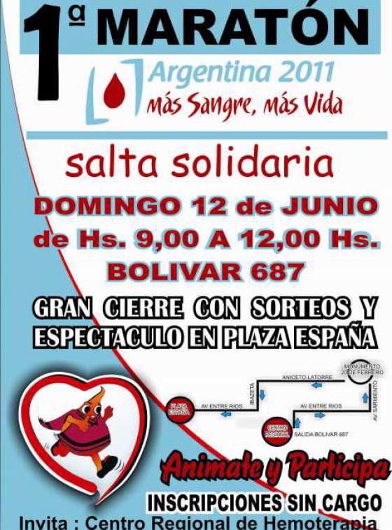 Corrida y marcha aeróbica por el Día Mundial del donante de sangre