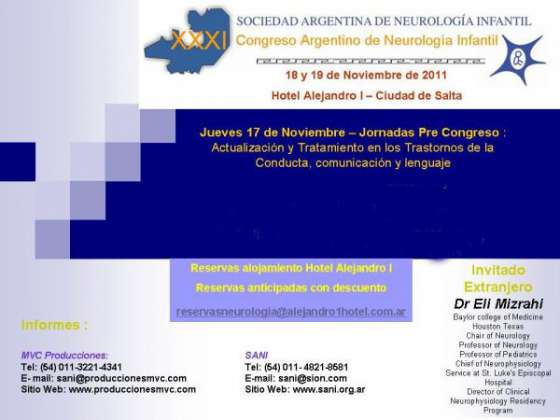 Salta será sede del XXI Congreso de Neurología Infantil