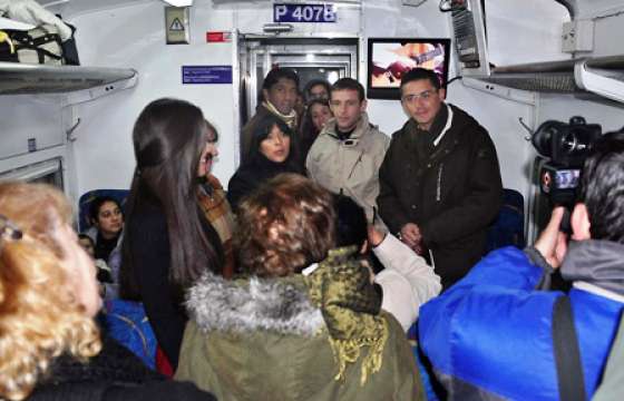 Agasajaron a los turistas de la primera salida de la temporada de invierno del Tren a las nubes