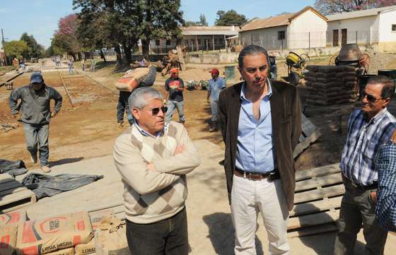 Se supervisaron avances en obras de pavimentación en Aguaray