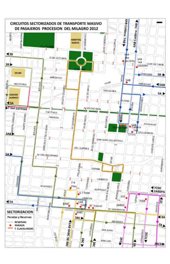 El día de la procesión del Milagro cambiará el recorrido de los colectivos