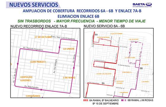 Más barrios acceden a líneas troncales del servicio de pasajeros