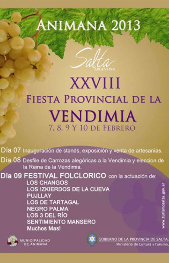 Animaná invita a disfrutar el Festival de la Vendimia