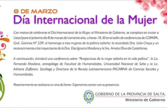 Se realizarán charlas sobre la mujer salteña y la política