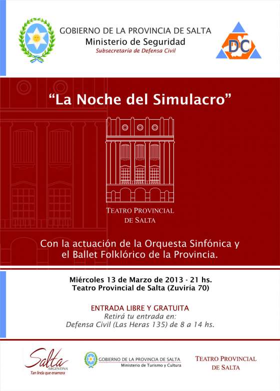 Todo listo para el simulacro de sismo en el Teatro Provincial de Salta
