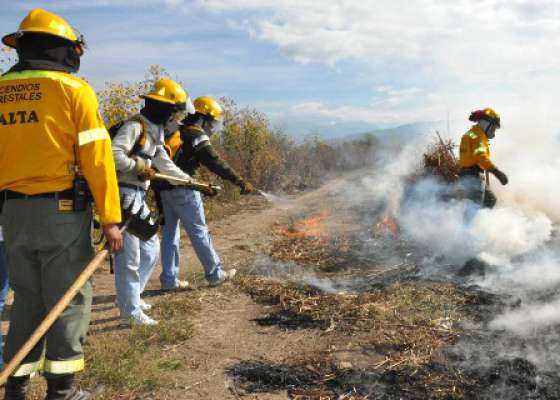 Defensa Civil realizó tareas de desmalezamiento en barrios y quema controlada en el Aero Club Salta