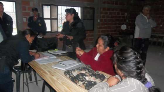Taller sobre seguridad ciudadana  en el barrio Primera Junta