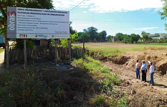 Obras de mejoramiento y adecuación de desagües pluviales en Embarcación