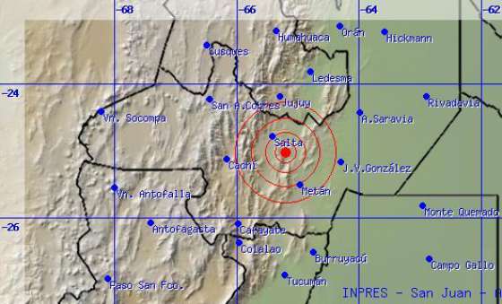 Se registró un sismo en Salta