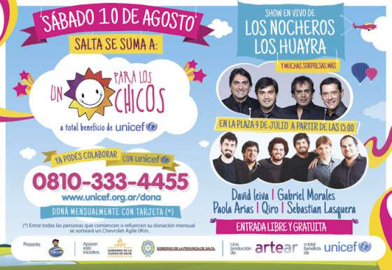 “Un Sol para los Chicos” se realizará este sábado en la plaza 9 de Julio