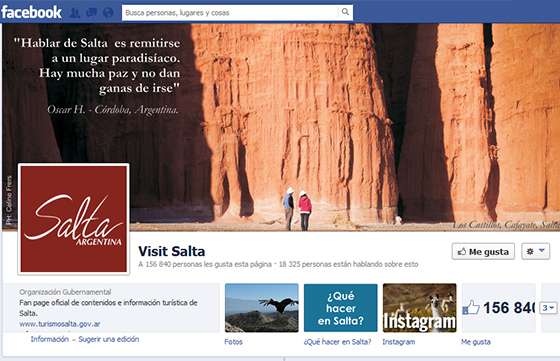 La provincia se promociona también por las redes sociales: Visit Salta ya superó los 154 mil fans