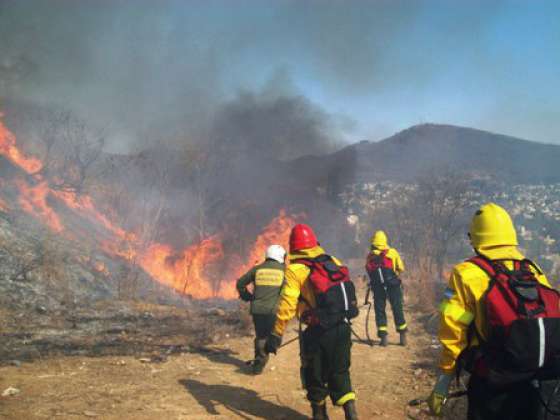 Brigadistas forestales combatieron un incendio en el Cerro 20 de Febrero