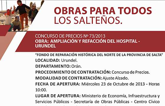 Se ampliará y refaccionará el Hospital de Urundel