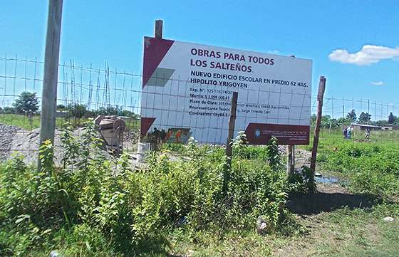 En el barrio 62 hectáreas de Hipólito Yrigoyen se inició la construcción de un nuevo edificio escolar