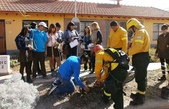 Defensa Civil entregó plantines a vecinos del barrio Parque General Belgrano