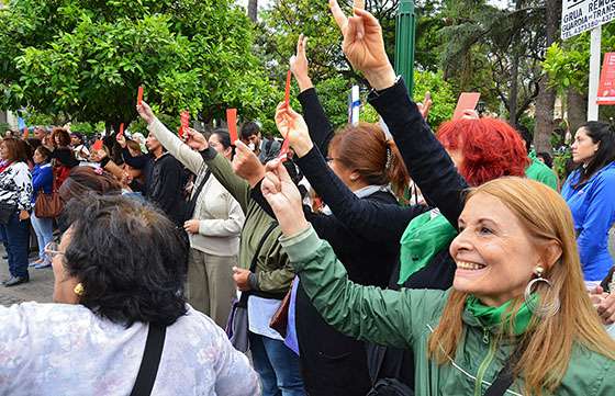 Los salteños se reunieron en a la Plaza 9 de Julio para decirle no al maltrato y a la violencia