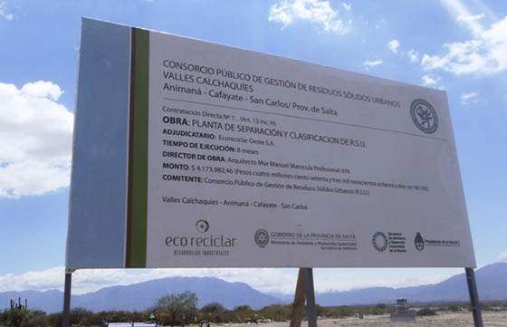 Está en construcción la planta de separación de residuos en los Valles Calchaquíes