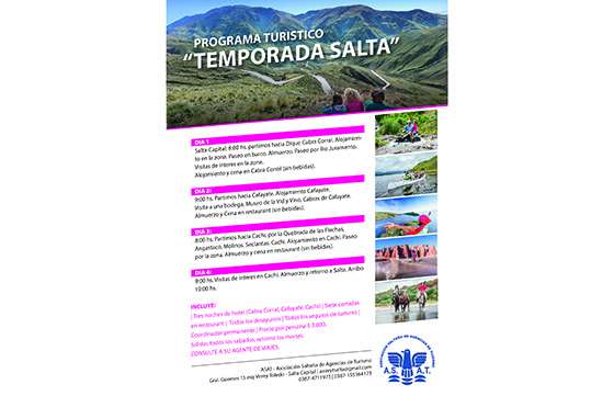 Agencias turísticas locales lanzan el programa “Temporada Salta”