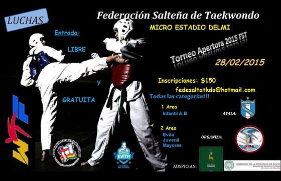 Este sábado se disputa el torneo de Lucha Interprovincial de Taekwondo