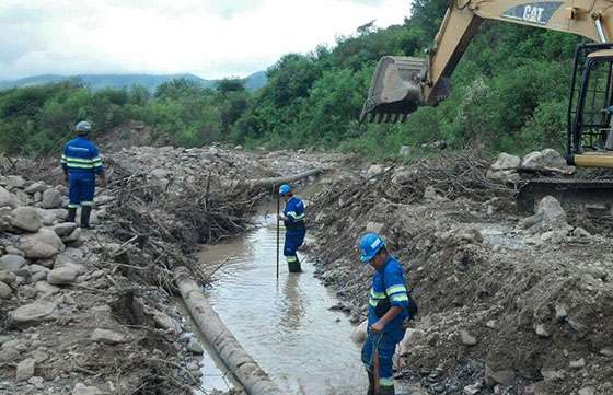 Obras de Aguas del Norte en La Caldera