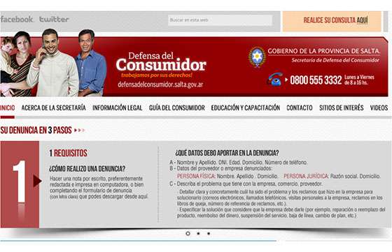 Nueva página web de la Secretaría de Defensa del Consumidor