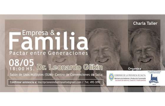 Invitan a la charla “Empresa y Familia: pactar entre generaciones”