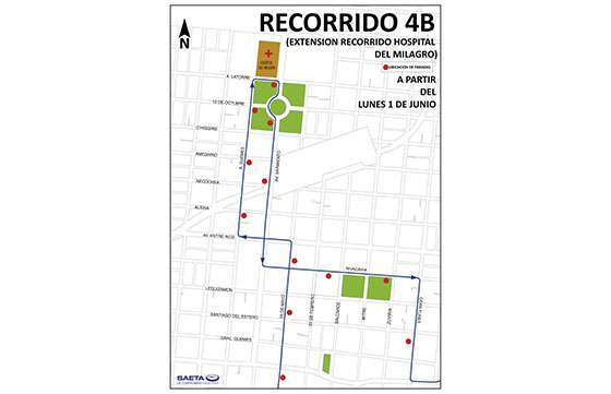El corredor 4B llegará al Hospital Materno Infantil