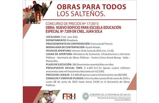 Morillo contará con un nuevo edificio para la escuela de Educación Especial Nº 7209