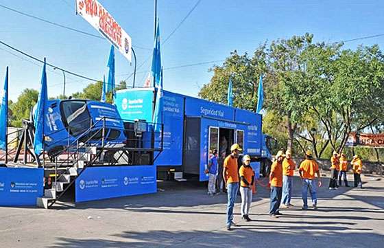 Seguridad Vial fortalece la campaña de concientización con el camión simulador de vuelco