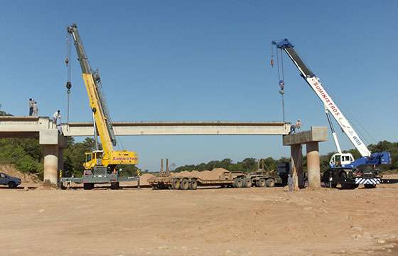 Supervisaron los trabajos en el puente del río Caraparí sobre la Ruta 54
