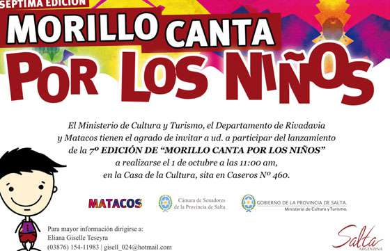 Lanzan hoy el festival “Morillo Canta por los Niños”
