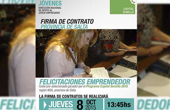 Emprendedores de Salta firmarán créditos de Capital Semilla