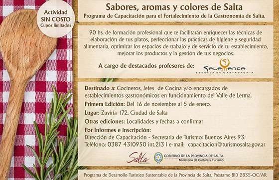 Dictarán capacitaciones para fortalecer la gastronomía local