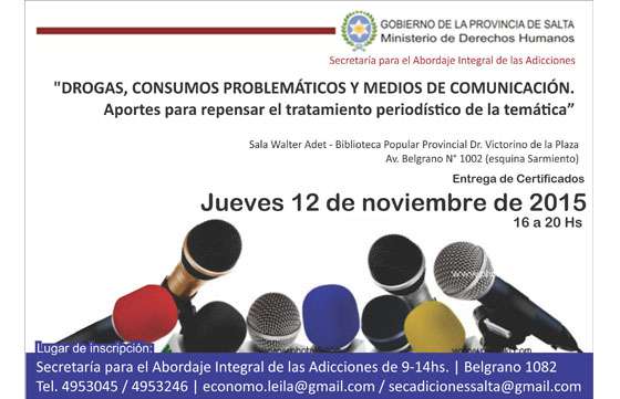 Taller para medios de comunicación sobre consumos problemáticos