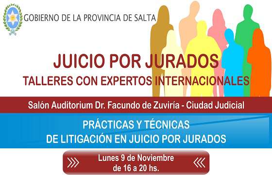 Expertos internacionales dictarán talleres sobre juicio por jurados
