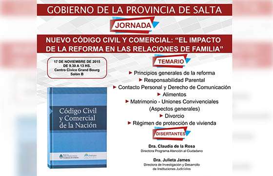 Nueva edición de la capacitación sobre el impacto del Código Civil y Comercial en las relaciones de familia