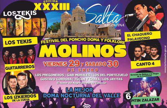 Molinos presentará el Festival del Poncho, Doma y Folklore