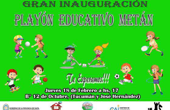 El Ministerio de Educación inaugura un playón educativo en Metán