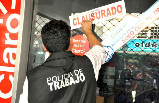 Clausuraron un comercio de telefonía celular por falta de registración de empleados