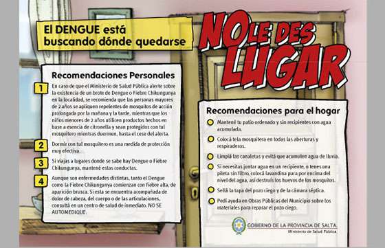 Alerta por dengue, chikungunya y fiebre zika: Salud Pública recomienda fortalecer medidas de prevención