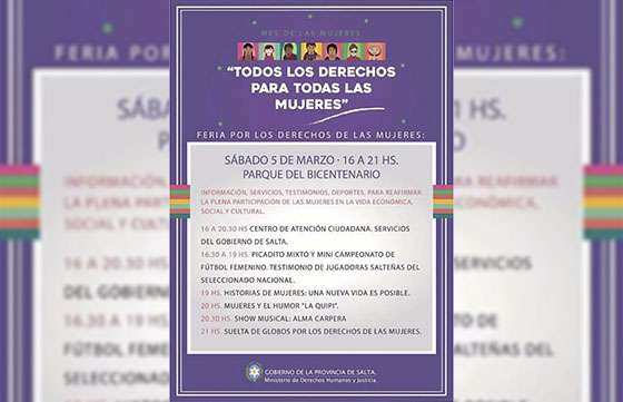 Este sábado comenzarán las actividades por el Mes de la Mujer en el Parque del Bicentenario