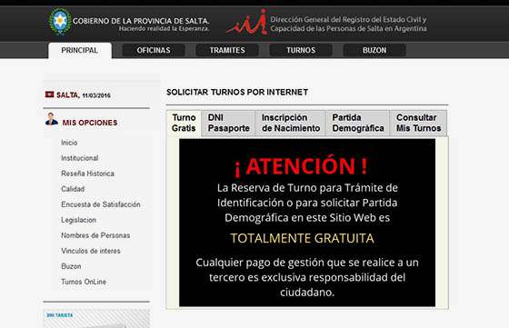 Nuevo servicio del Registro Civil: turnos online para tramitar partidas de nacimiento