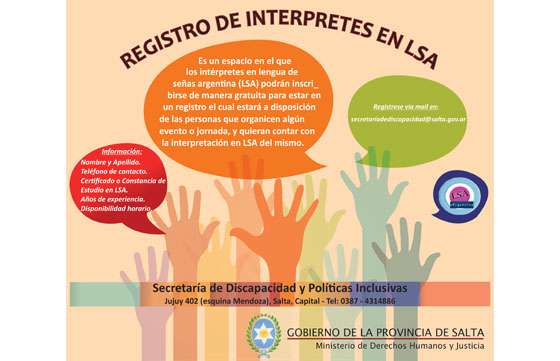 Llamado a inscripción de intérpretes de lengua de señas