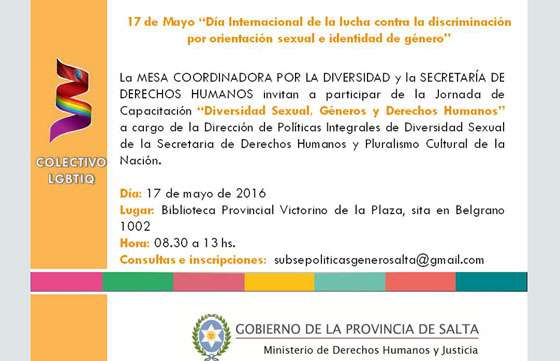Actividades por el día de la lucha contra la discriminación por orientación sexual e identidad de género