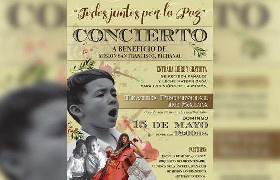 Esta tarde habrá conciertos gratuitos  a beneficio de la comunidad San Francisco  de Pichanal
