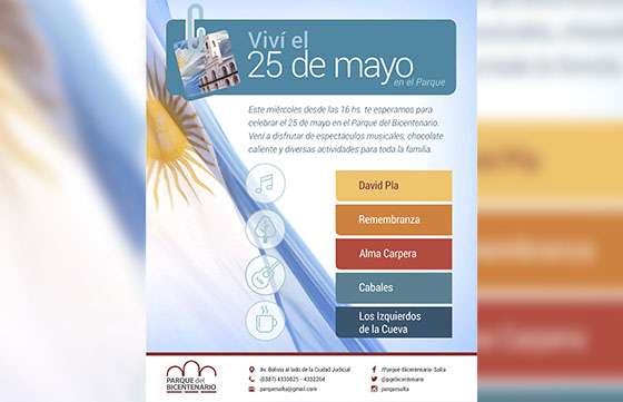 Con un festival folclórico los salteños celebrarán en el Parque del Bicentenario la Revolución de Mayo