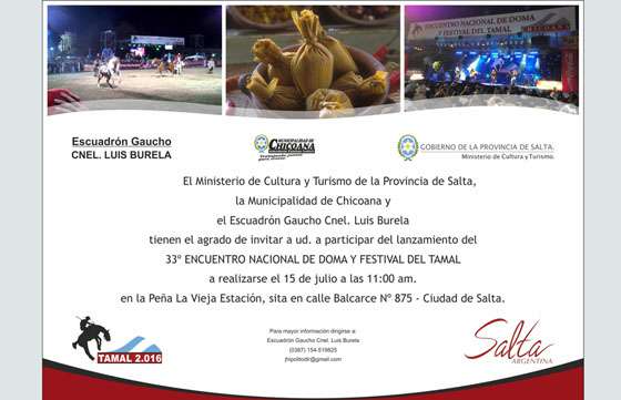 Hoy se realizará el lanzamiento del Encuentro Nacional de Doma y Festival del Tamal